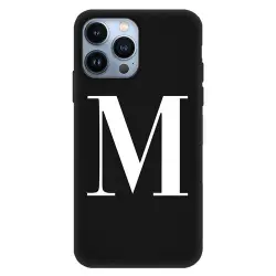 Funda 4-ok Negro Letra M para iPhone 13 Pro
