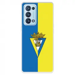 Funda Para Oppo Reno6 Pro Del Cádiz Escudo Fondo Bicolor Licencia Oficial Cádiz Cf