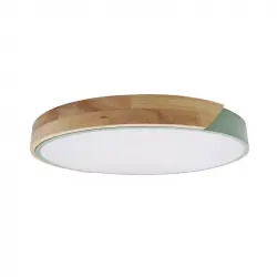 Iluzzia Plafón Led 18w Circular De Madera Cct Seleccionable Semi-dari Iluzzia Negro
