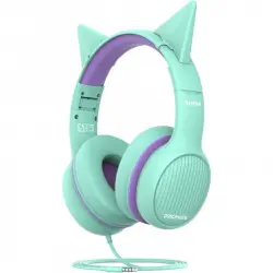 Promate Simba Auriculares Infantiles con Limitador de Volumen Verde/Morado
