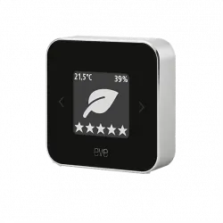 Sensor de calidad del aire - Eve Room, Compatible con IOS, Calidad aire, temperatura y humedad, Negro Gris