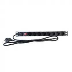 2LAN Regleta con Interruptor 19" 8 Tomas Schuko 2m