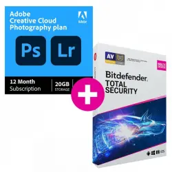 Adobe Creative Cloud Photo 20gb + Bitdefender Total Security 1 Año De Licencia 1 Usuario Descarga Digital