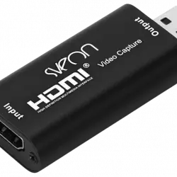 Capturadora de vídeo - Sveon STV60, USB 2.0 Vídeo/Audio HDMI 4K, Plug and Play, Negro