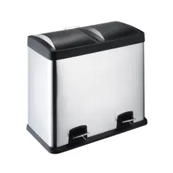 Cubo de basura ELECTRO DEPOT INOX 30L + 30L 2 compartimentos