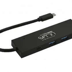 Hub - SVEON SCT338, 4 puertos USB, Negro