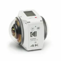 Kodak Pixpro 4kvr360 Action Cam Blanca - Pack Estándar - Cámara Digital De 360° - Doble Lente - Vídeo 4k - Accesorios Incluidos