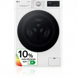 Lavadora carga frontal - LG F4WR5509A1W, Serie 550, 9 kg, 1400 rpm, 15 programas, AI Direct Drive™, Autodosificador de detergente, Blanco