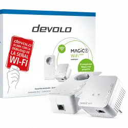 PLC - Devolo Magic 1 WiFi Mini Starter Kit, Wi-Fi 300 (mbps, 2x2 MIMO/ 2,4 GHz), Blanco