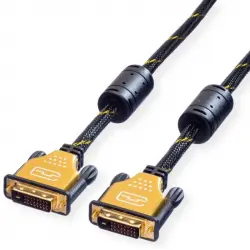 Roline Cable DVI-D Dual Link 24+1 Macho/Macho 3m Negro/Oro