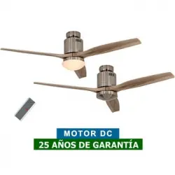 Ventilador De Techo Con Luz Casafan 93132333 Aerodynamix Eco 132 Bn Madera Natural/ Cromo Cepillado