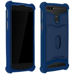 Avizar Funda de Silicona con Cartera Azul para Smartphones 4.7" a 5"