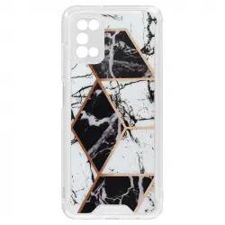 Funda Mármol Samsung Galaxy A03s / A02s Híbrida Esquinas Reforzadas Negro