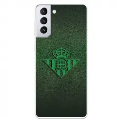 Funda Para Samsung Galaxy S21 Plus Del Betis Escudo Verde Fondo Trama - Licencia Oficial Real Betis Balompié