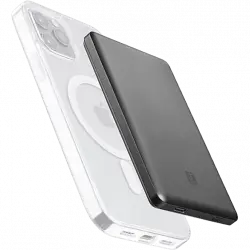Powerbank - CellularLine Mag Lite5000, Universal, 5000 mAh, 2 entradas USB-C, Gris