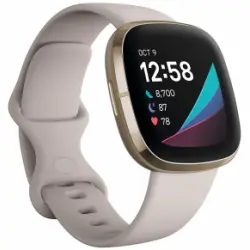 Smartwatch - Fitbit Sense, Blanco Marfil, Métricas de Salud exclusivas, + 6 días batería