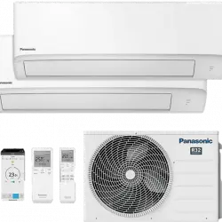 Aire acondicionado - Panasonic KIT-2TZ2535-ZBE, Split 2x1, 2150 fg/h + 3010 fg/h, WiFi, Inverter, Bomba de calor