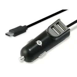 Conceptronic Cargador de Coche 2xUSB + USB-C 3.1A Negro