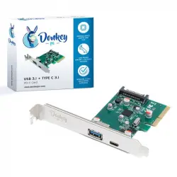 Donkey Pc Tarjeta de Expansión PCIe 1xUSB 3.1 + 1xUSB-C 3.1