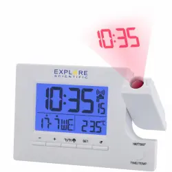 Explore Scientific Reloj Despertador con Proyección Blanco