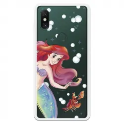 Funda Oficial Disney Sirenita Y Sebastián Transparente Para Xiaomi Mi Mix 3 - La Sirenita