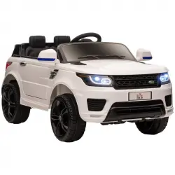 Homcom Coche Eléctrico Suv 12V Blanco para Niños de 3-6 Años