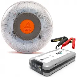 Minibatt STW Miniarrancador 10.000 mAh con Carga Inalámbrica Pinzas y Baliza Flash LED V16