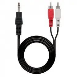 Nanocable Cable Estereo Jack 3.5mm a 2xRCA Macho/Macho 10m Negro