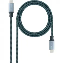 Nanocable Cable USB-C 3.1 Macho/Macho 2m Gris/Negro