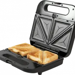 Sandwichera - Cecotec Rock'n Toast 1000 3 en 1, 800 W, 2 sandwiches, Acero inoxidable, placas intercambiables, Rockstone, Black