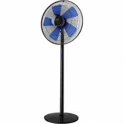 Ventilador de pie - Taurus Boreal 16C Elegance, 60 W, 5 aspas, 3 velocidades, Sistema oscilación e inclinación, Silencioso, Azul y negro