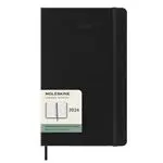 Agenda anual 2024 Moleskine L semana vista horizontal tapa dura Negro
