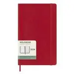 Agenda anual 2024 Moleskine L semana vista tapa blanda Rojo Escarlata