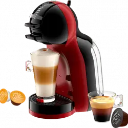 Cafetera de cápsulas - Krups Nescafé Dolce Gusto Mini Me KP123HAS, 1500 W, 15 Bar, 0.8 L, Calentamiento en 30 s, Selector cantidad bebida, Rojo