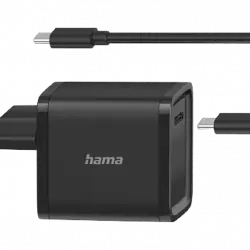 Cargador - Hama 200005, Fuente alimentación + Cable USB-C, 2 m, Negro