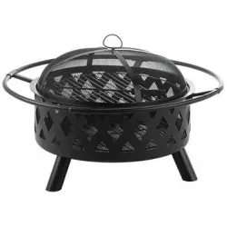 Chimenea Negra De Acero Redonda Mayon