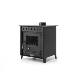 Estufa De Leña Pequeña Teide 12.6 Kw | Chimenea Rustica De Leña | Estufa De Leña Clásica Para Salón Salida Humos Vertical Estufa Volcano Teide +