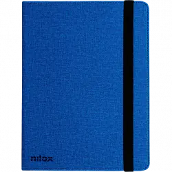 Funda con teclado - Nilox NXFU003, Para Tablet 9.7" a 10.5", USB y USB-C, Cierre elástico, Azul