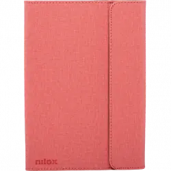 Funda tablet - Nilox NXFB004, Universal, Para de 9.7" a 10.5", Poliéster, Tapa libro, Rosa