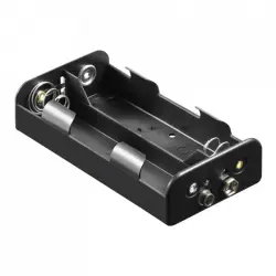 Goobay Portapilas para 4 Pilas FR14/HR14/LR14 Negro