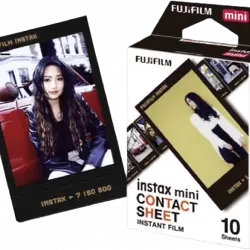 Papel fotográfico - Fujifilm Instax Film Mini Contact ww1, Marco negro, 10 hojas