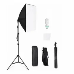 Set De Iluminación Foco Para Fotografía Caja De Luz Para Fotos Con Trípode 210cm