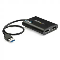 Startech Adaptador USB 3.0 a 2x DisplayPort 4K 60Hz Negro