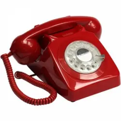 Teléfono Retro De Disco Rojo