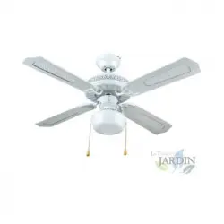 Ventilador De Techo Con Luz E27, 50 W, Blanco, 105 X 42 Cm, Aspas Reversibles [clase De Eficiencia Energética A++]