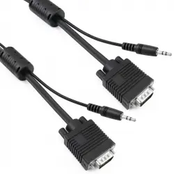 BeMatik Super Cable VGA con Jack 3.5mm Macho/Macho 1m Negro