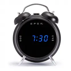 BigBen RR90EPOKN Radio Reloj Despertador Vintage con Doble Alarma AM/FM Negro