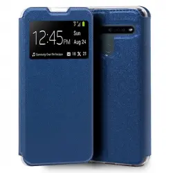 Cool Funda Flip Cover Liso Azul para LG K41s / K51s