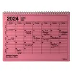 Cuaderno con calendario 2024 Mark's grande para anotar mes visto rojo