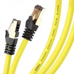 Duronic YW Cable de Red Trenzado Cat.8 RJ45 0.5m Amarillo
